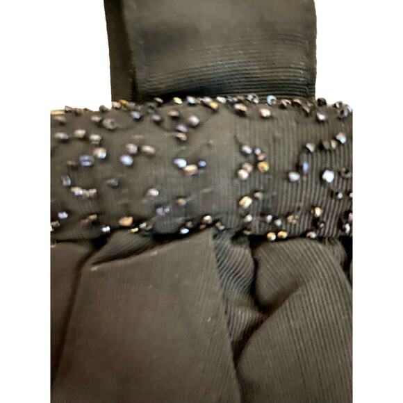 Evening Purse Handle Bag 6-8 Inches Black Zip Center Formal Holiday Party - Picture 9 of 10